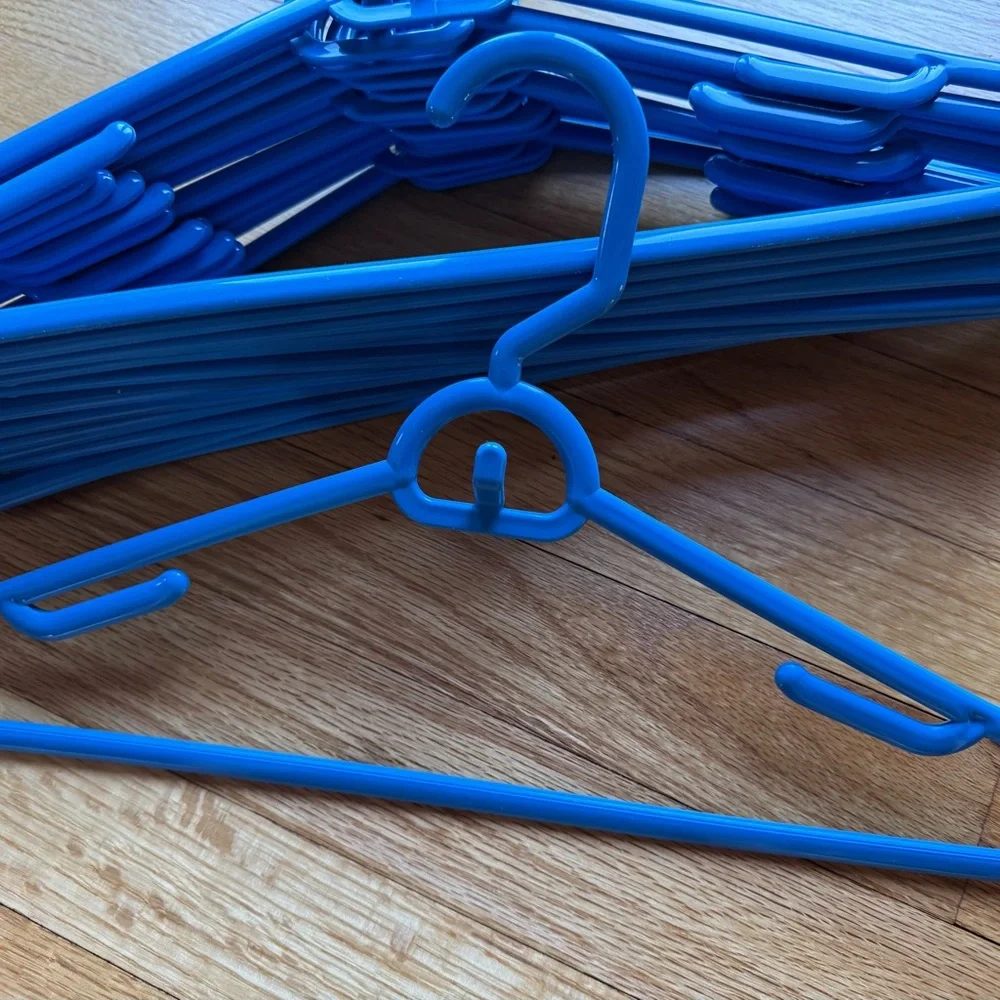 NWOT Set of Blue Plastic Hangers